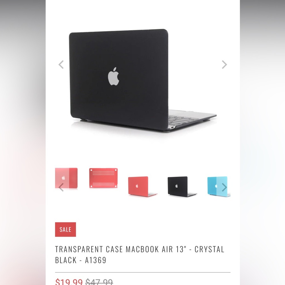 Snap on case for laptop MacBook Air 13 inch
